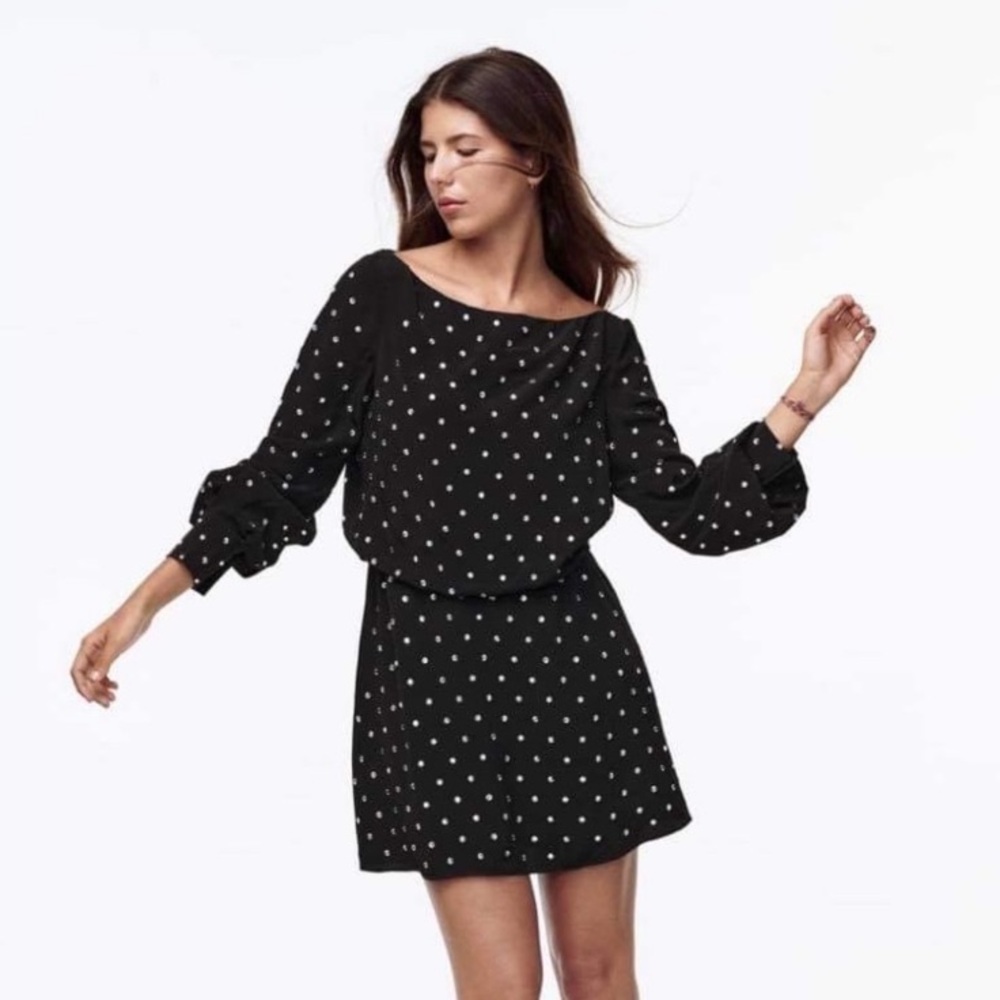 NWT Zara woman limited addition big rhinestone black dress. Size XS